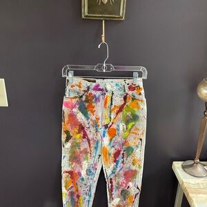 Vintage Colorful Paint Splatter Jeans